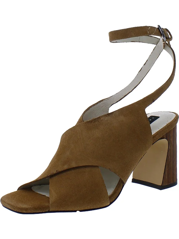 Affordable Suede Ankle Pumps for All-Day Wear--Rowdy Womens Suede Block Heel Slingback Heels