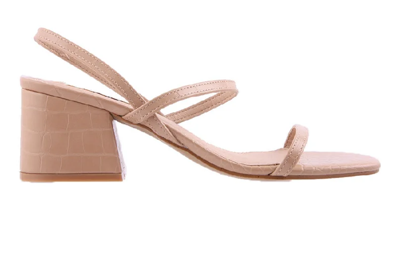 Versatile Heeled Sandals for Any Occasion---SANI NUDE CROC