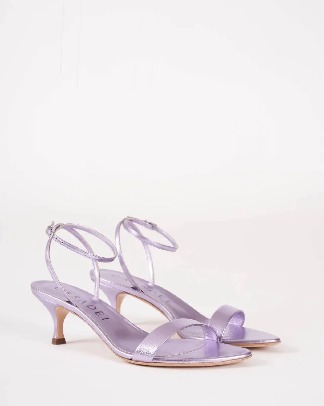 Versatile Heeled Sandals for Any Occasion---Scarlet Cristal Trasp Heel In Flash Wisteria/metallic