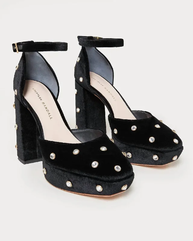 Stylish Platform Heels for Extra Height--Selina Black Closed Toe Platform