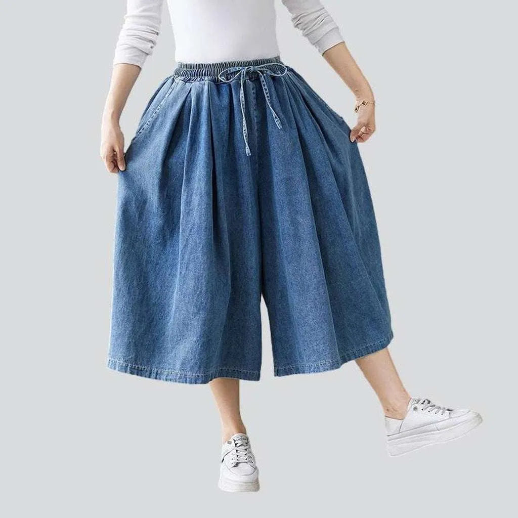 Style 2025 new and what and-Short culottes denim pants
