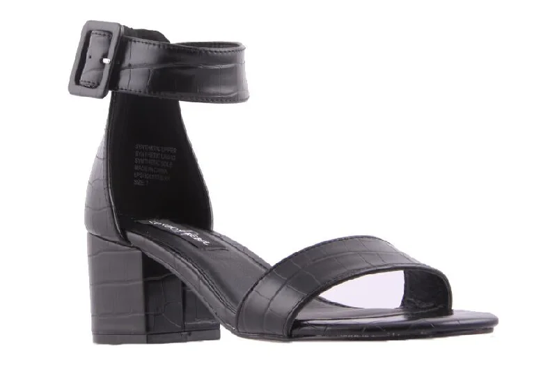 Versatile Heeled Sandals for Any Occasion---SHOUTIT BLACK CROC