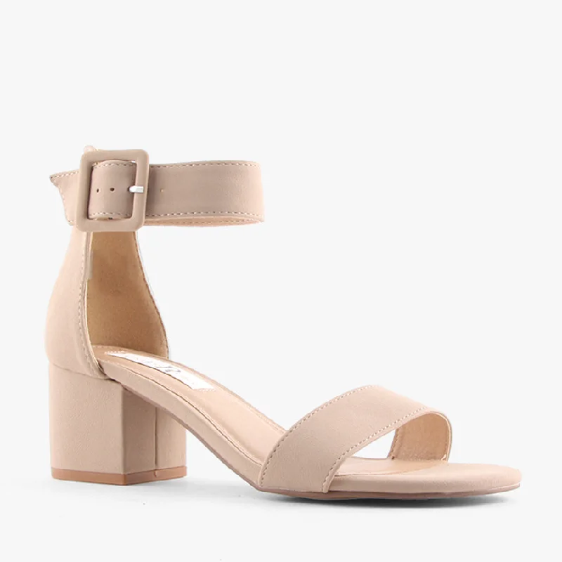 Versatile Heeled Sandals for Any Occasion---SHOUTIT NUDE NUBUCK