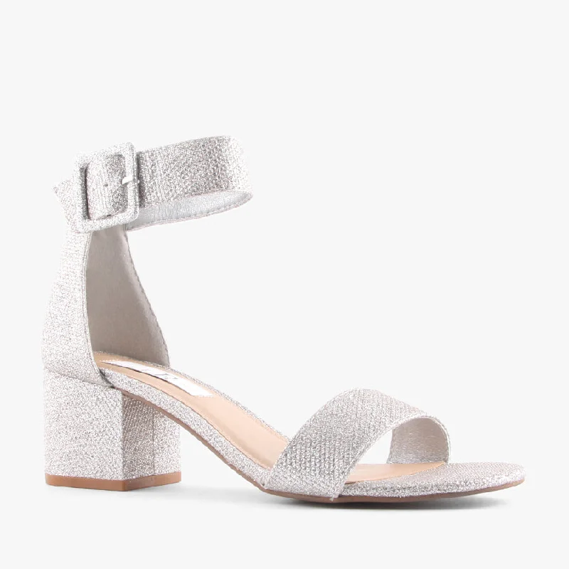 SHOUTIT SILVER GLITTER---Trendy Glitter Heels for a Glamorous Look