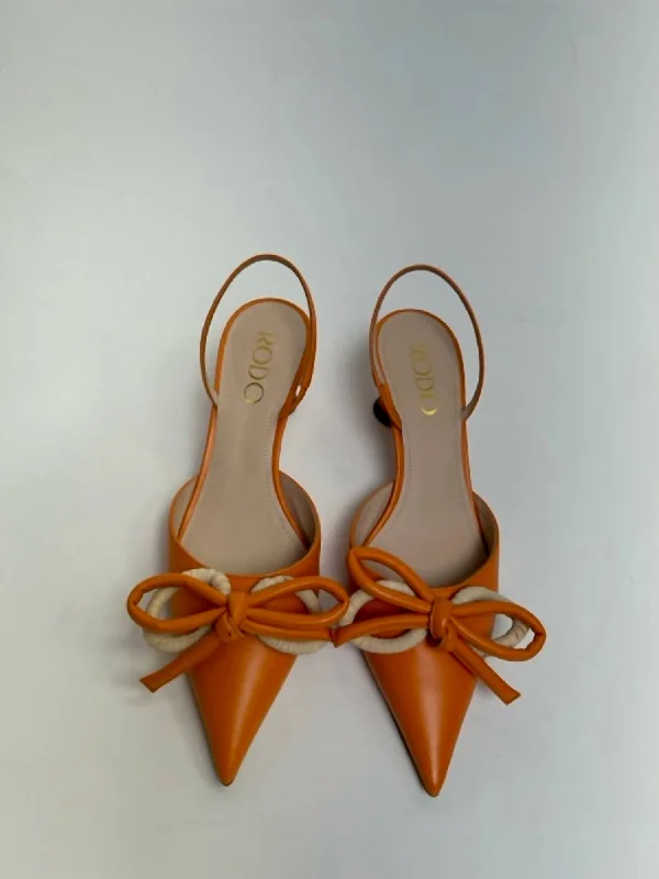 Sling Back Calf/raffia Bow---Charming Bow Pumps for a Cute and Stylish Look