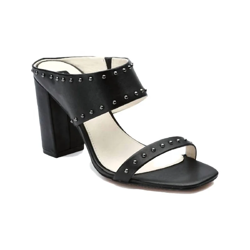 Versatile Heeled Sandals for Any Occasion---Spears Stud Heel In Black