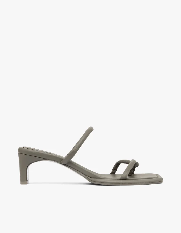 Versatile Heeled Sandals for Any Occasion---Loop Heel - Smokey Olive