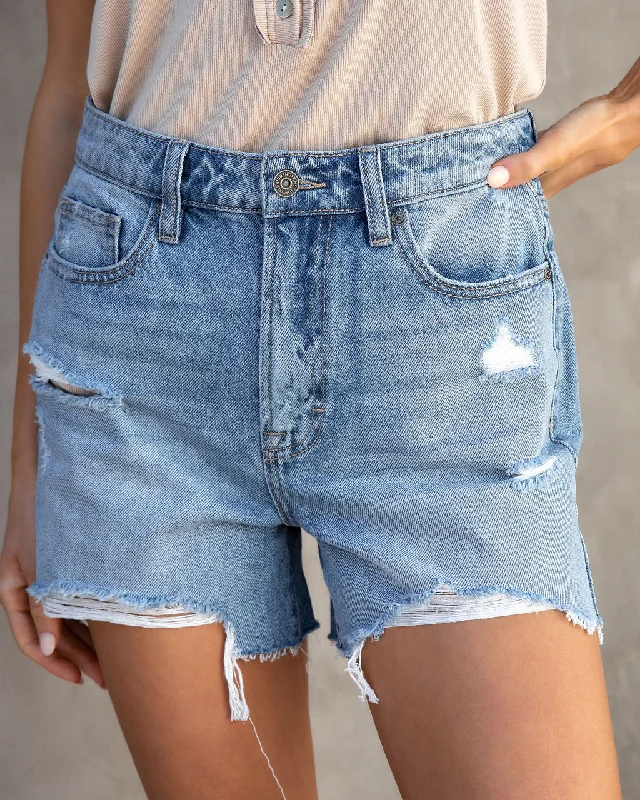 Where denim or and stylist is Denim styled to you.Stassi High Rise Distressed Mom Jean Shorts