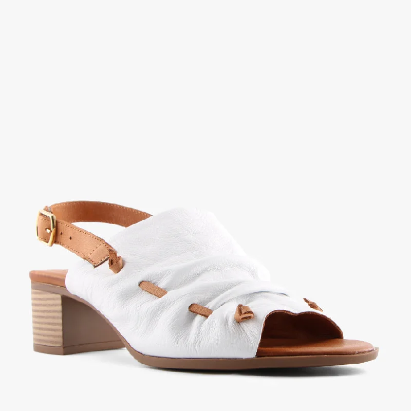 Versatile Heeled Sandals for Any Occasion---STITCH WHITE