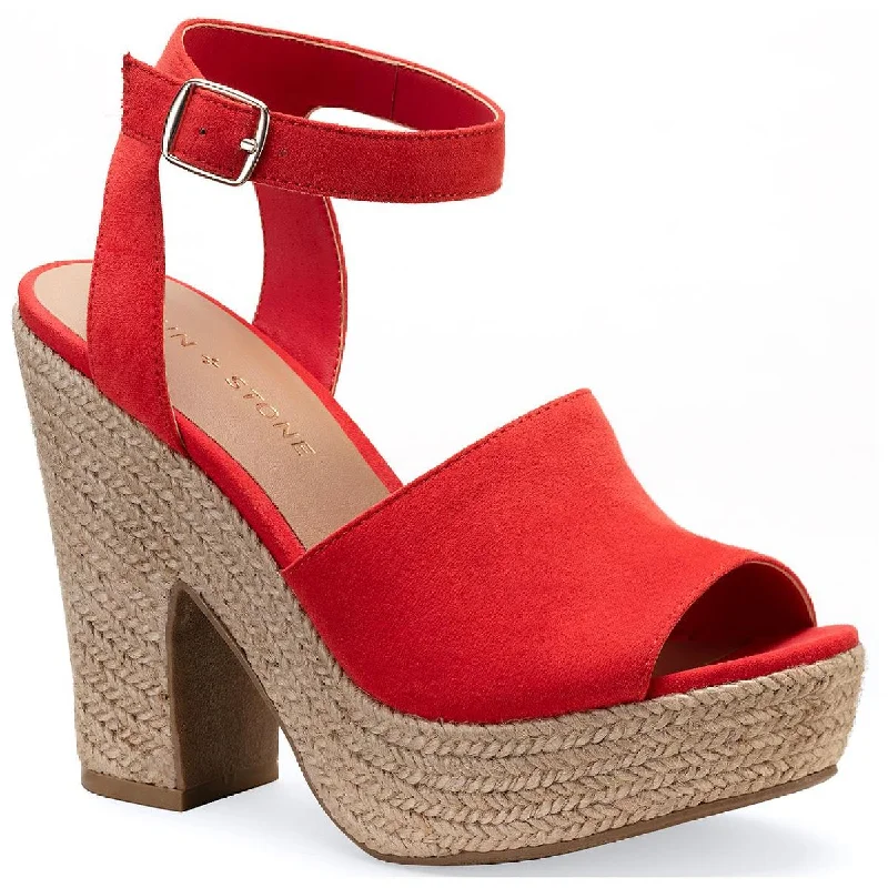 Affordable Suede Ankle Pumps for All-Day Wear--Sun + Stone Womens Fey Faux Suede Espadrille Heels