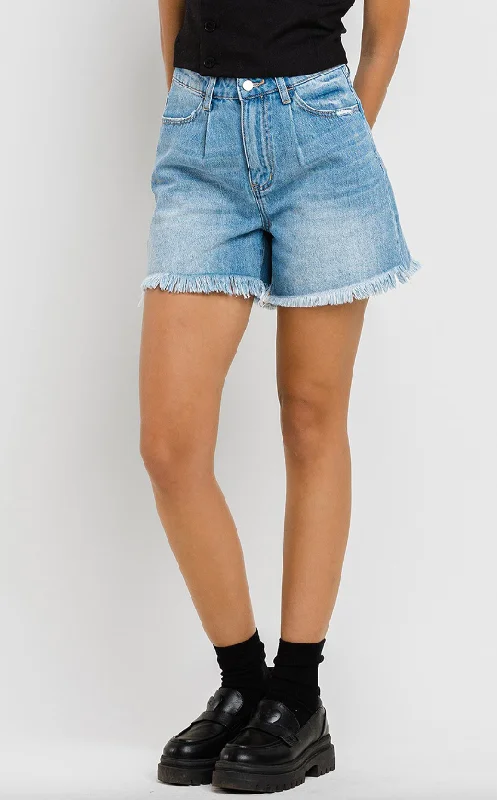 Women's denim shorts is on for trendy or 2025-Sienna Super High Rise Pleated Shorts - Final Sale 40% off in cart Women's denim shorts is on for trendy or 2025-Sienna Super High Rise Pleated Shorts - Final Sale 40% off in cart