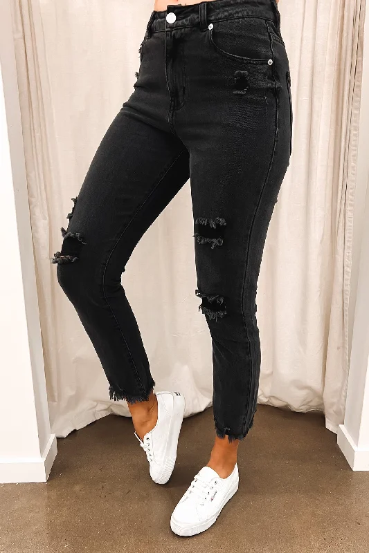 Women's denim jeans and statement belt-Suzi Jean 82 Wash