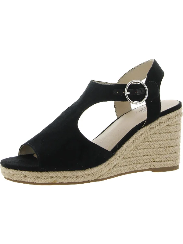 Stylish Ankle Strap Heels for Women--Tersa Womens Faux Suede Ankle Strap Wedge Heels