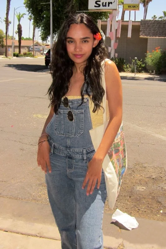 Women's denim jeans for casual Friday-The Rewash Flare Overalls - Indigo Vintage