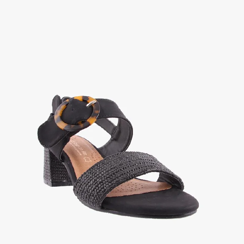 Versatile Heeled Sandals for Any Occasion---TORTISE BLACK