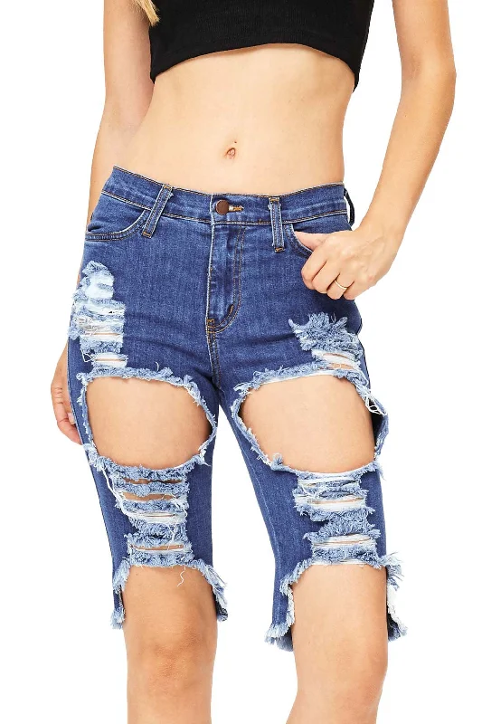 Women's denim shorts for a walk in the park-Urban Denim Bermuda Shorts