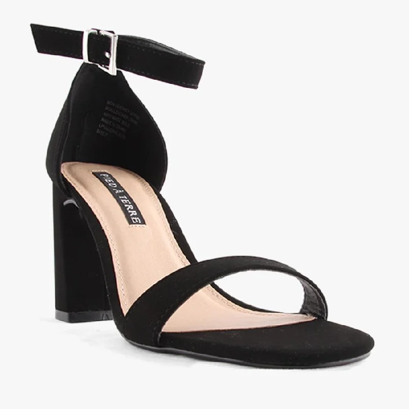 Versatile Heeled Sandals for Any Occasion---VALERIE BLACK LAMI