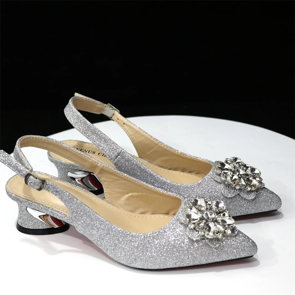 A PAIR SHOES SILVER