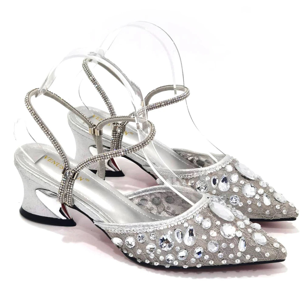 A PAIR SHOES SILVER