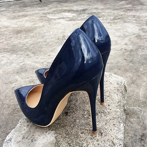 Navy 12cm Heel