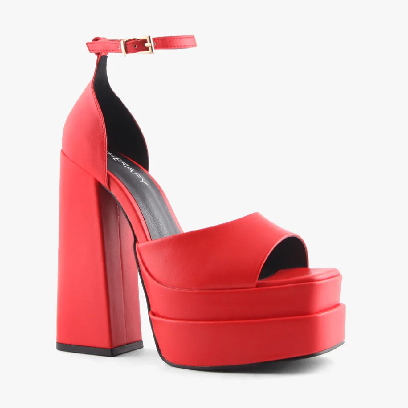 Versatile Heeled Sandals for Any Occasion---VIRTUE RED