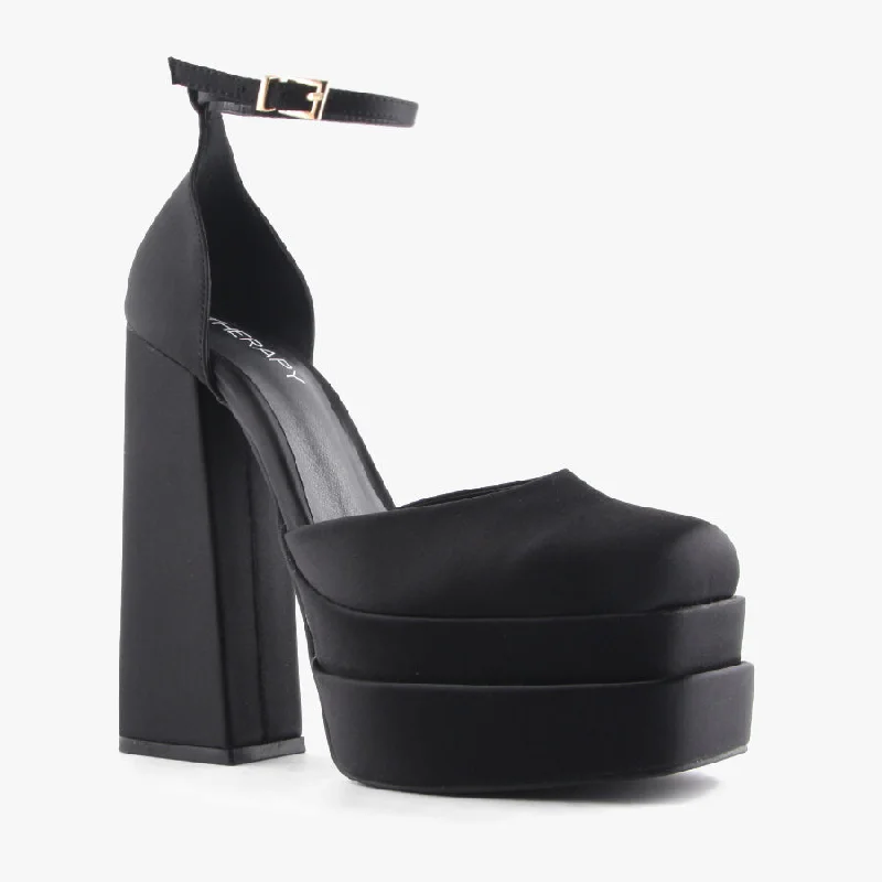 VIVA BLACK SATINAffordable Satin Heels with a Luxe Touch