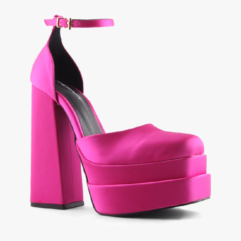 VIVA PINK SATINAffordable Satin Heels with a Luxe Touch