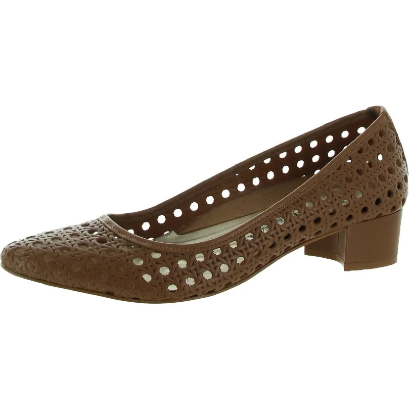 Stiletto Heel Pumps with Perfect Fit--Walking Cradles Womens Hera Leather Woven Pointed Toe Heels-Fashionable & Classic