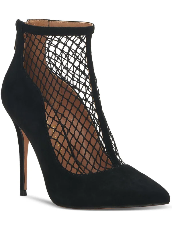 Versatile Heeled Sandals for Any Occasion---Wicasa Womens Fishnet Back Zip Pumps