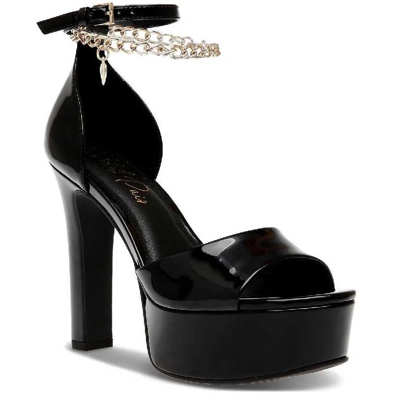 Sleek and Shiny Patent Pump Heels for a Polished Look--Wild Pair Womens Maxenep Patent Ankle Strap Heels