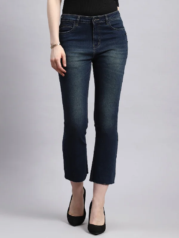 Women's denim jeans the great fit-Women Blue Slim Fit Denim