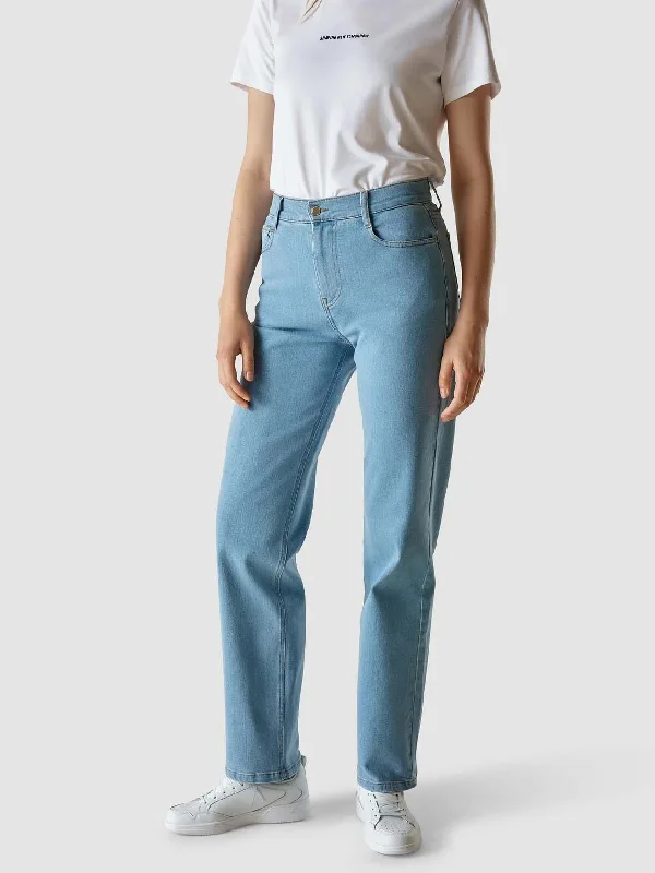 Women's denim jeans for jeans new look-Jeans Straight Light Blue