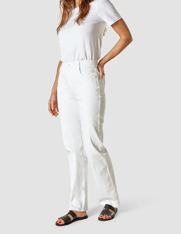 Women's denim jeans for online shop-Jeans Straight White