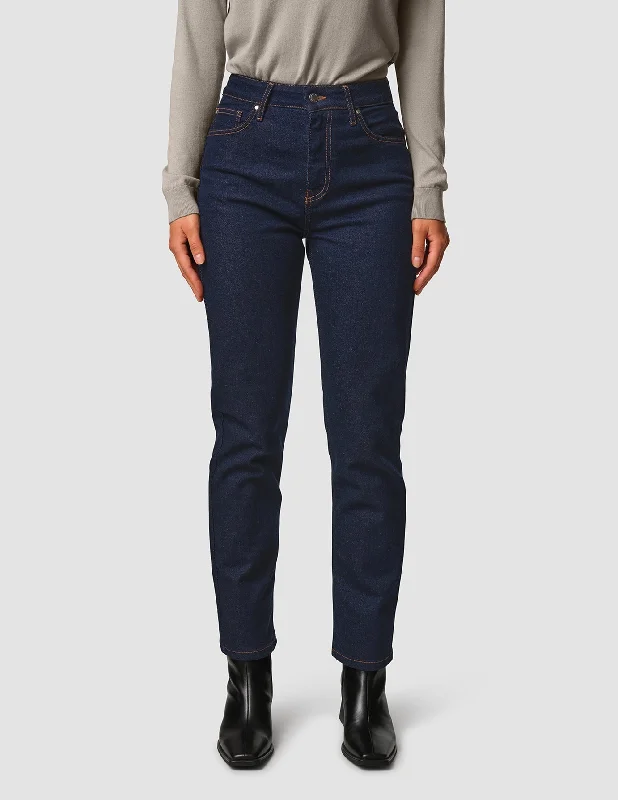 Women's denim jeans how top now-Jeans Tapered Dark Blue