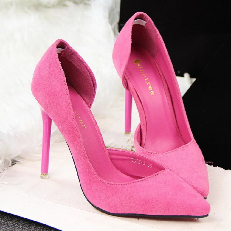 Stiletto Heel Pumps with Perfect Fit--Women Pumps Fashion Sexy High Heels Shoes Women Pointed Toe Thin Heel Ladies Wedding Shoes Black Pink-Fashionable & Classic