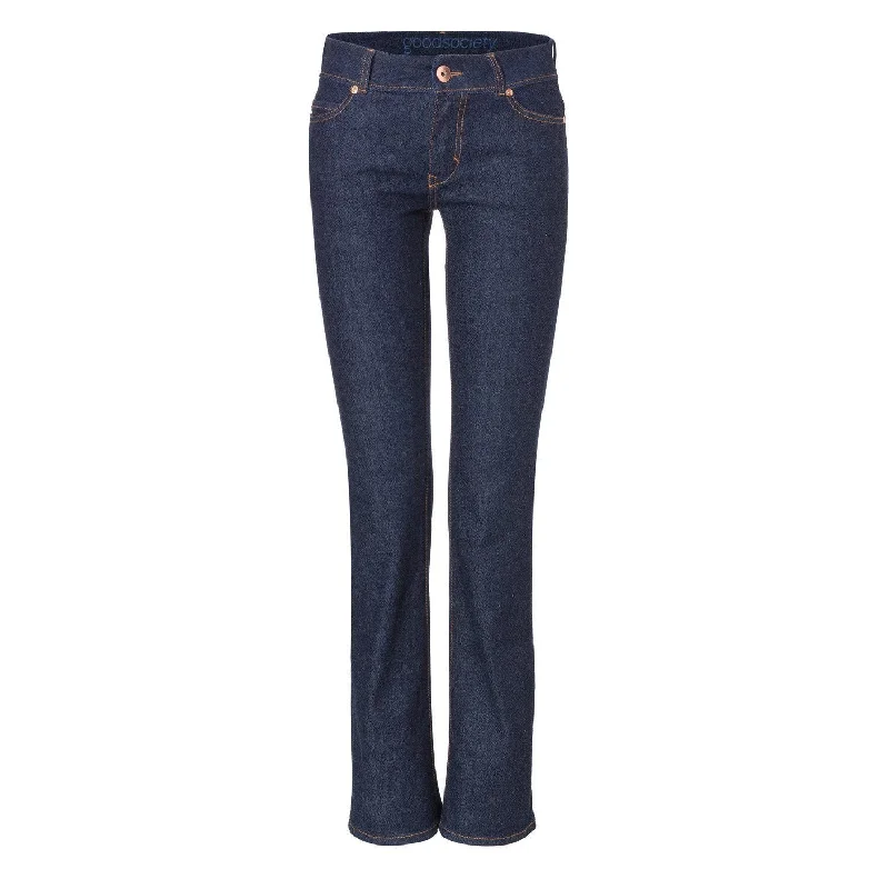 Women's denim jeans high rise plus-Womens Bootcut Jeans - Raw One Wash