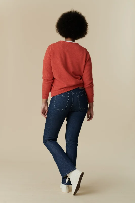 Women's denim jeans with a political design embellishment-Women's Bootcut Mid Rise Jeans - Blue Women's denim jeans with a political design embellishment-Women's Bootcut Mid Rise Jeans - Blue