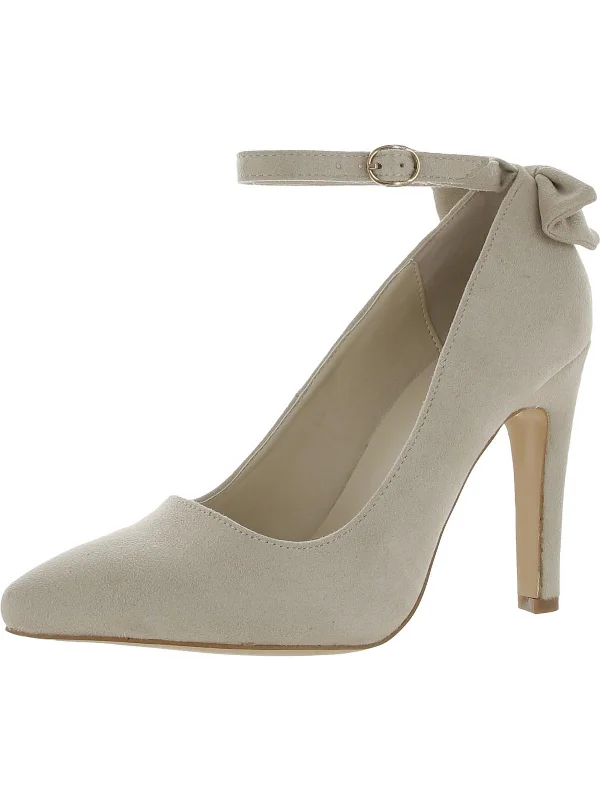 Affordable Suede Ankle Pumps for All-Day Wear--Womens Faux Suede Pointed Toe Pumps