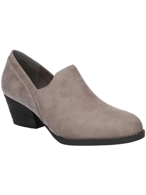 Affordable Suede Ankle Pumps for All-Day Wear--Womens Faux Suede Slip On Loafer Heels