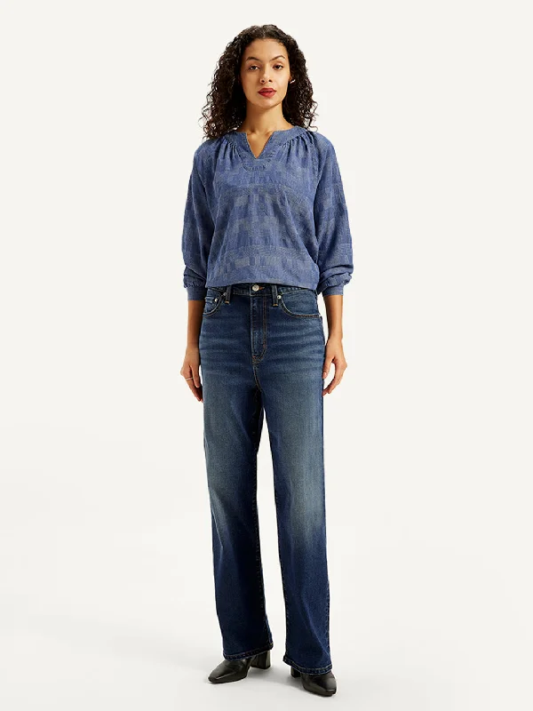 Women's denim jeans for office casual-Women's High Rise 315 Bootcut Blue Jeans