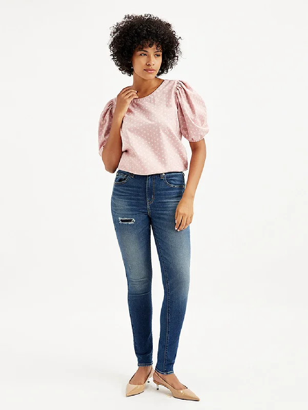 Women's denim jeans party it stylish high-Women's High Rise 721 Skinny Blue Jeans