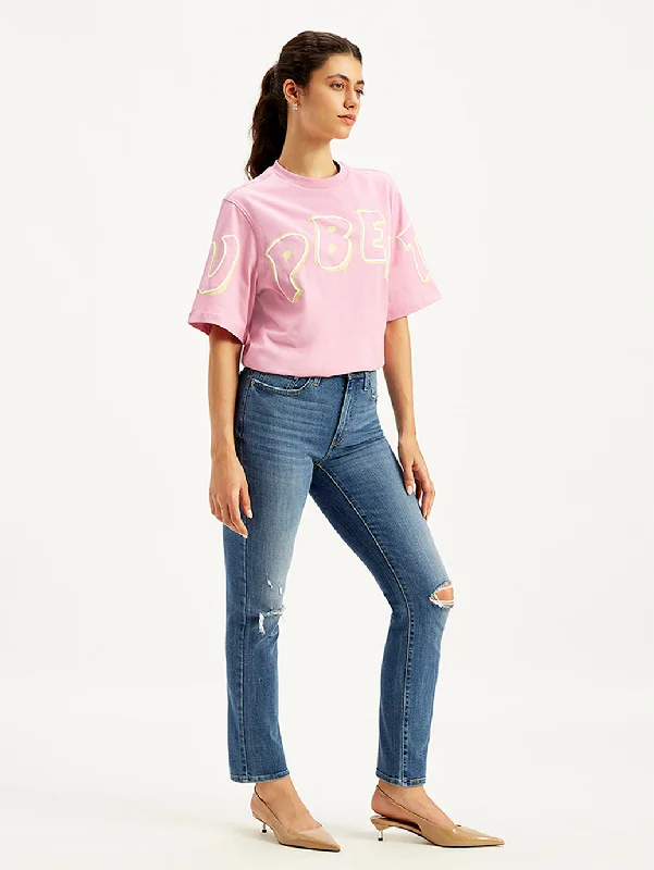 Women's denim jeans with a jegging style-Women's High Rise 724 Slim Fit Blue Jeans