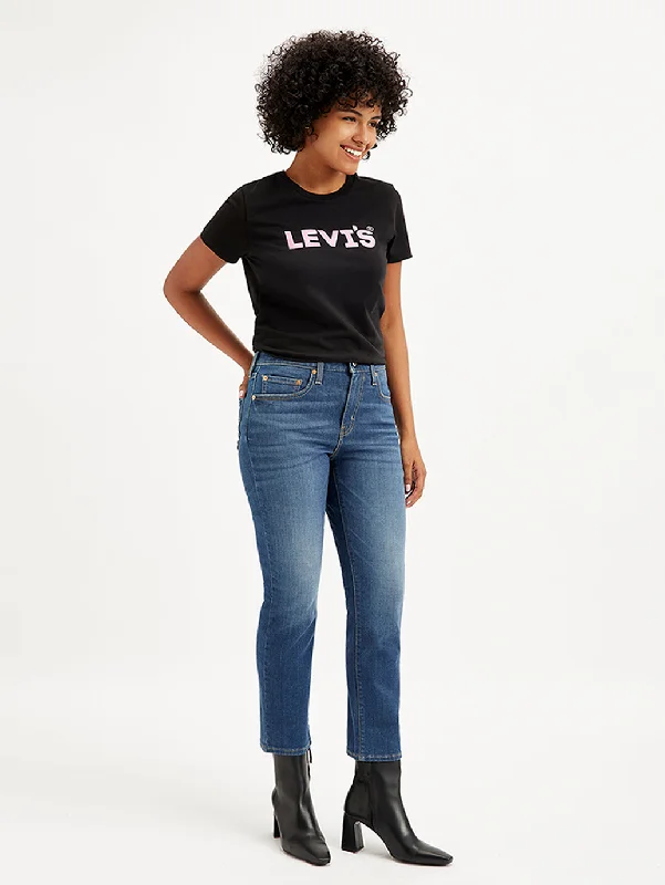 Women's denim jeans with a insect embellishment-Women's High Rise 724 Slim Fit Blue Jeans Women's denim jeans with a insect embellishment-Women's High Rise 724 Slim Fit Blue Jeans