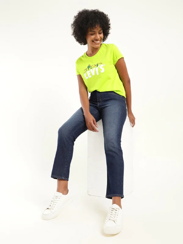 Women's denim jeans with a enamel embellishment-Women's High Rise 724 Slim Straight Fit Jeans