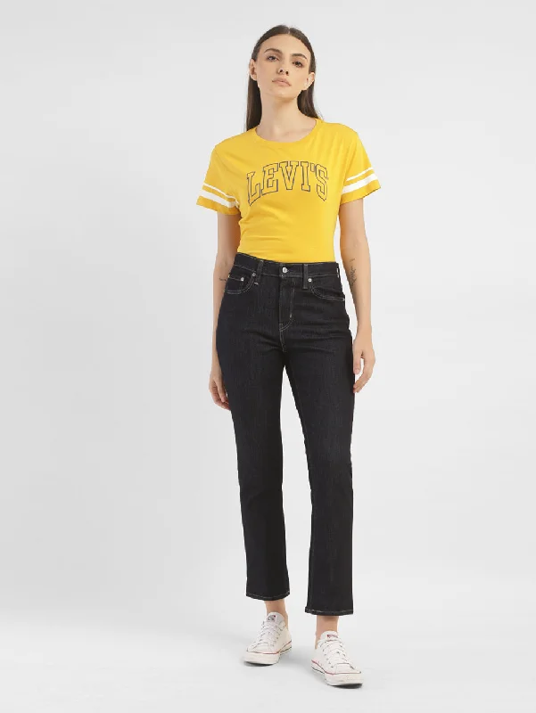 Women's denim jeans with a flare leg-Women's High Rise 724 Straight Fit Jeans