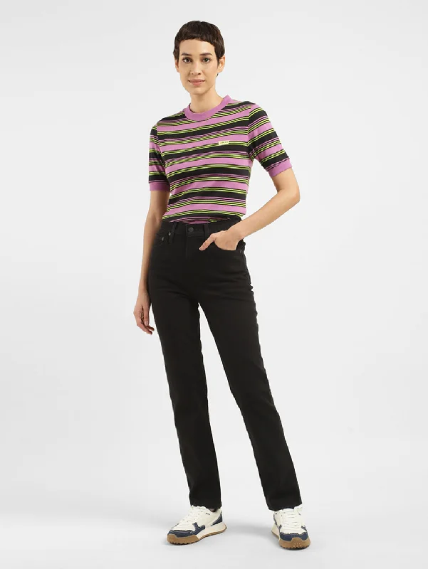 Women's denim jeans with an elastic waistband-Women's High Rise 724 Straight Fit Jeans Women's denim jeans with an elastic waistband-Women's High Rise 724 Straight Fit Jeans