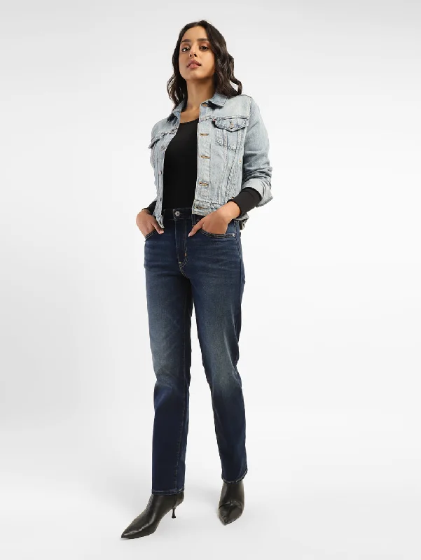 Women's denim jeans with a tomboy style-Women's High Rise 724 Straight Fit Jeans