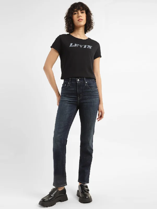 Women's denim jeans with a girlfriend fit-Women's High Rise 724 Straight Fit Jeans