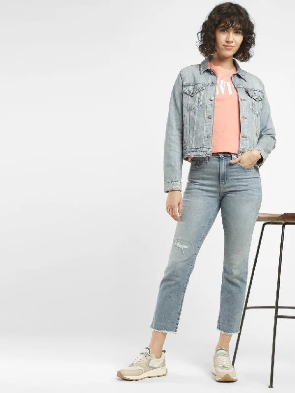 Women's denim jeans with a animal print-Women's High Rise 724 Straight Fit Jeans