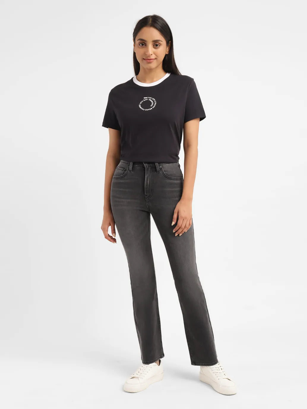 Women's denim jeans with a revolution cause design embellishment-Women's High Rise 725 Bootcut Jeans Women's denim jeans with a revolution cause design embellishment-Women's High Rise 725 Bootcut Jeans
